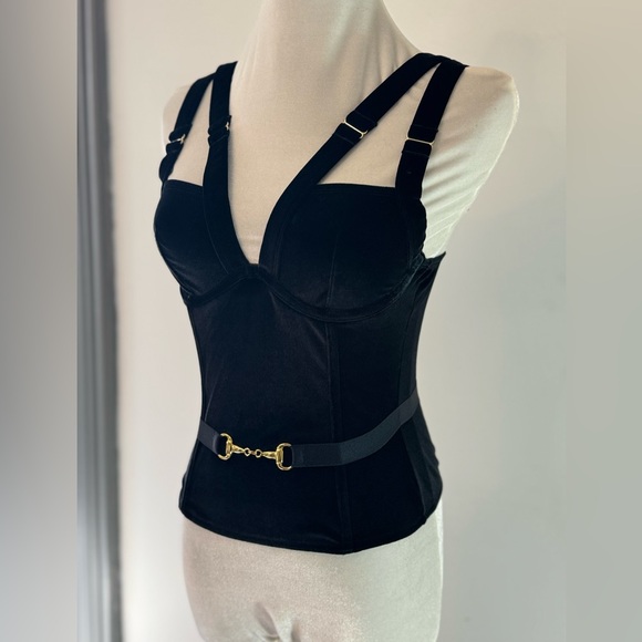 NWOT! Black Velvet Bustier - Picture 3 of 15